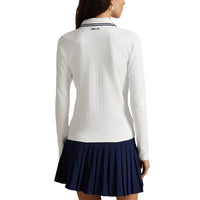 Rlx Ralph Lauren Damen Stretch Active Kabel Halbzip Pullover - Keramik weiß/raffinierte Marine Multi