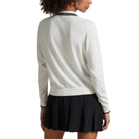 Rlx Ralph Lauren Frauen Baumwollmischung Strick -Strickjacke - Weißer Splash/Polo Schwarz