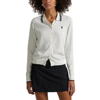 Rlx Ralph Lauren Frauen Baumwollmischung Strick -Strickjacke - Weißer Splash/Polo Schwarz