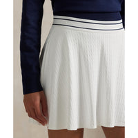 RLX Ralph Lauren Frauen aktives Kabelstrick A -Line Golf Skort - Keramik weiß/raffinierte Marine Multi