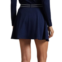 RLX Ralph Lauren Frauen aktives Kabelstrick A -Line Golf Skort - Raffinierte Marine/Keramik Weiß Multi