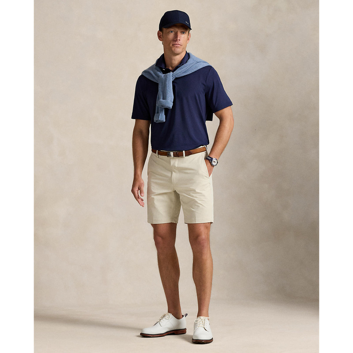 RLX Ralph Lauren Classic Fit Leichtes Luftstrom -Golfpolo -Hemd - raffinierte Marine