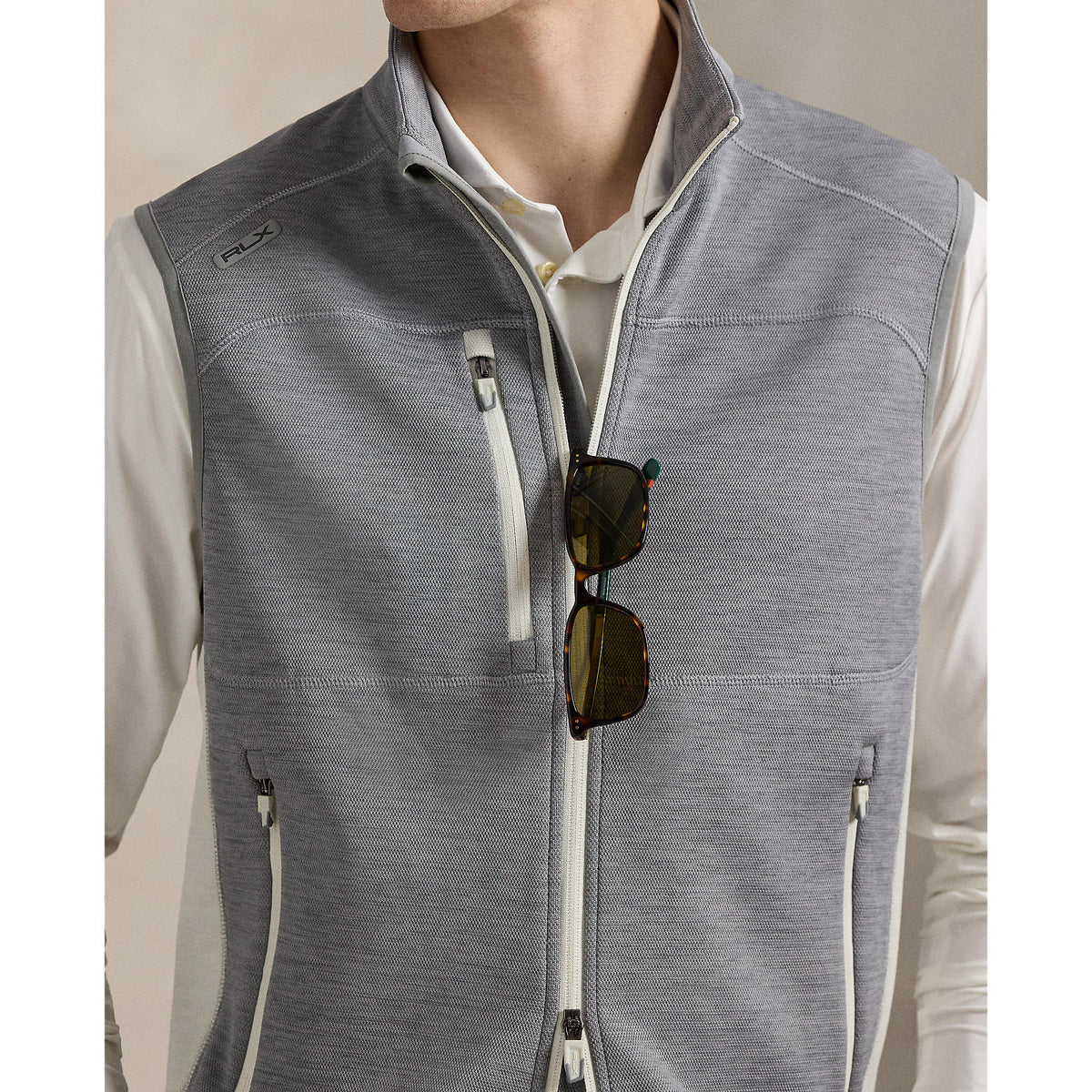Rlx Ralph Lauren Kinetischer Abstandshalter Vollzeißel Golfweste - Peak Grey/Stone Kiesel