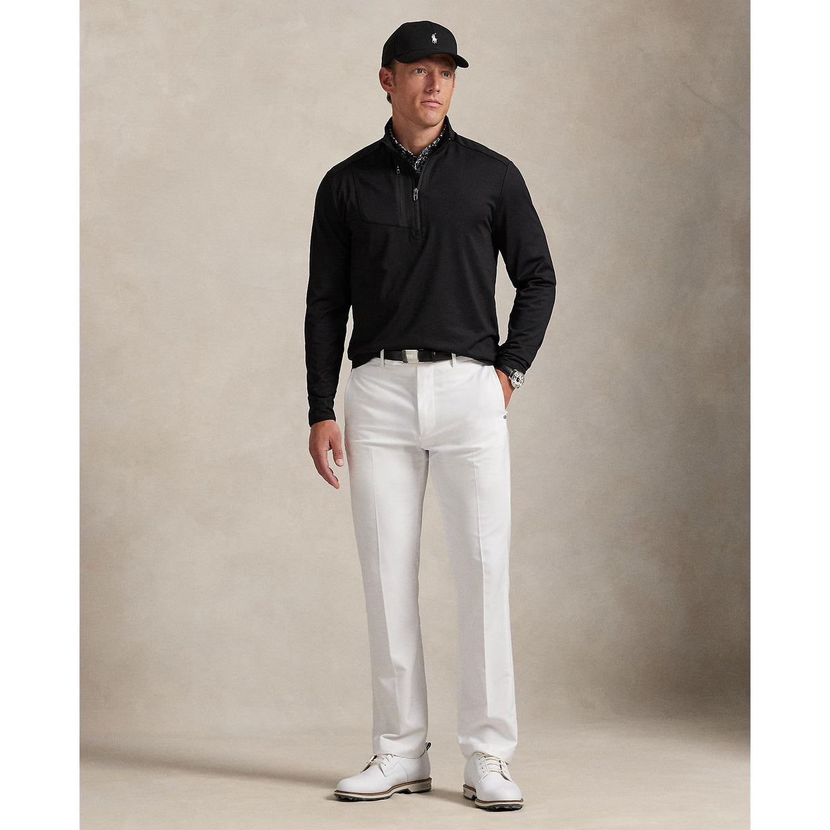 Rlx Ralph Lauren Lux Perf Halbzip Pullover - Schwarz