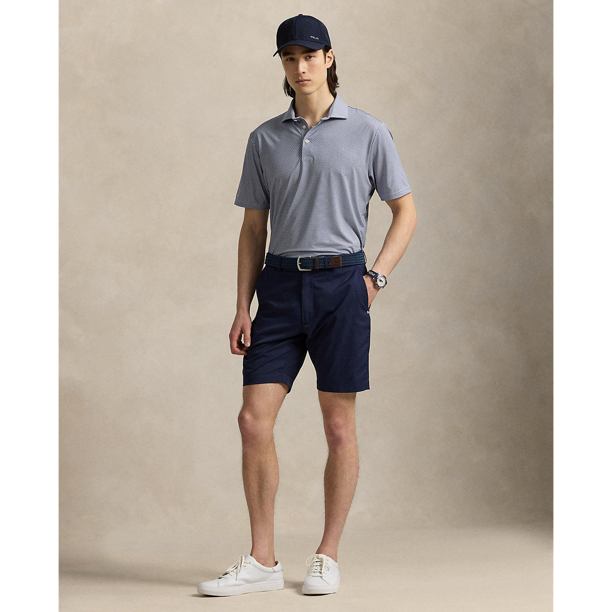 RLX Ralph Lauren bedrucktes leichter Luftstrom -Golfpolo -Hemd - 3D Diamond Garden Pink