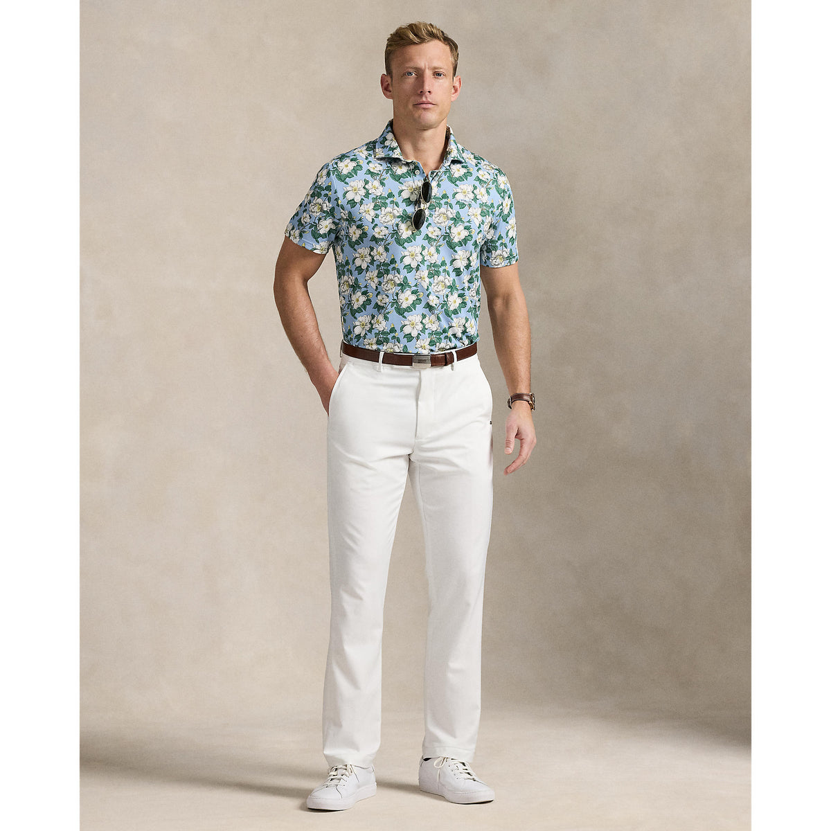 Rlx Ralph Lauren maßgeschneiderte Fit Performance Twill Golfhose - Keramik Weiß