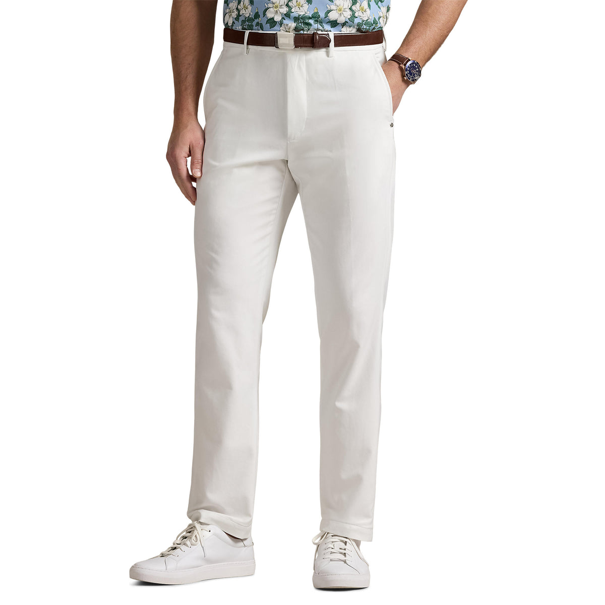 Rlx Ralph Lauren maßgeschneiderte Fit Performance Twill Golfhose - Keramik Weiß