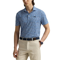 Rlx Ralph Lauren bedrucktes leichter Luftstrom -Golf -Polo -Hemd - Savanna Blumenraffinierte Marine Multi