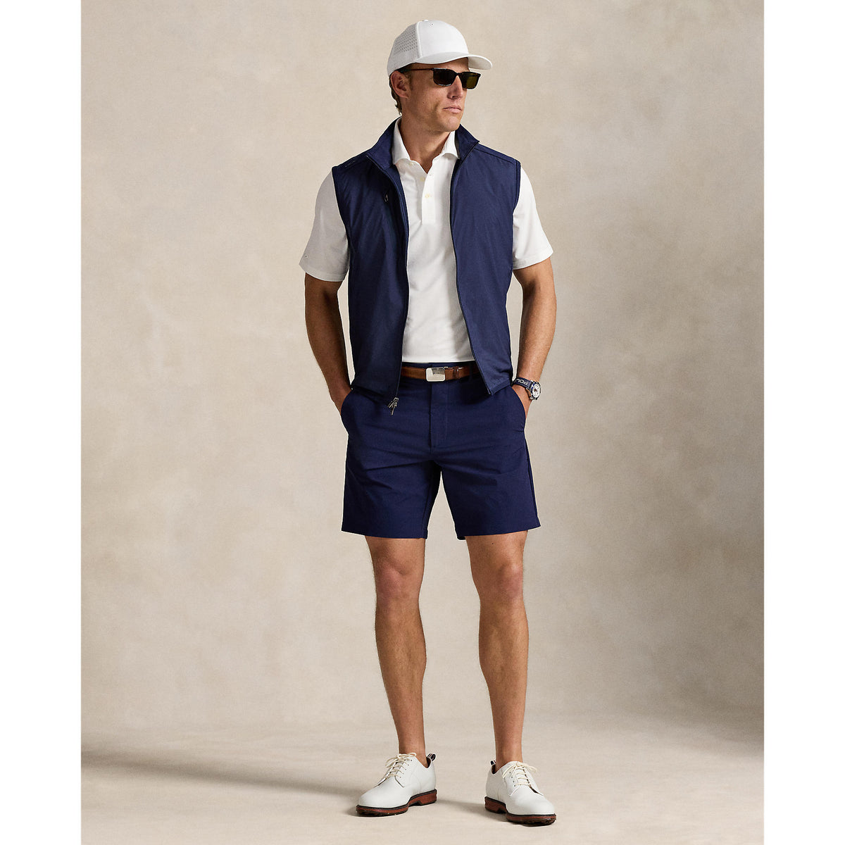 RLX Ralph Lauren maßgeschneiderte Fit Dobby Golf Shorts - Raffinierte Marine
