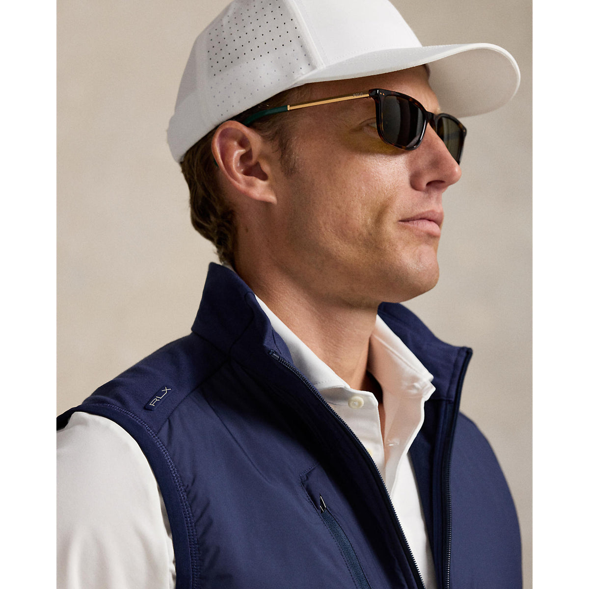 RLX Ralph Lauren Tech Terry Full Zip Golf Vest - Refined Navy