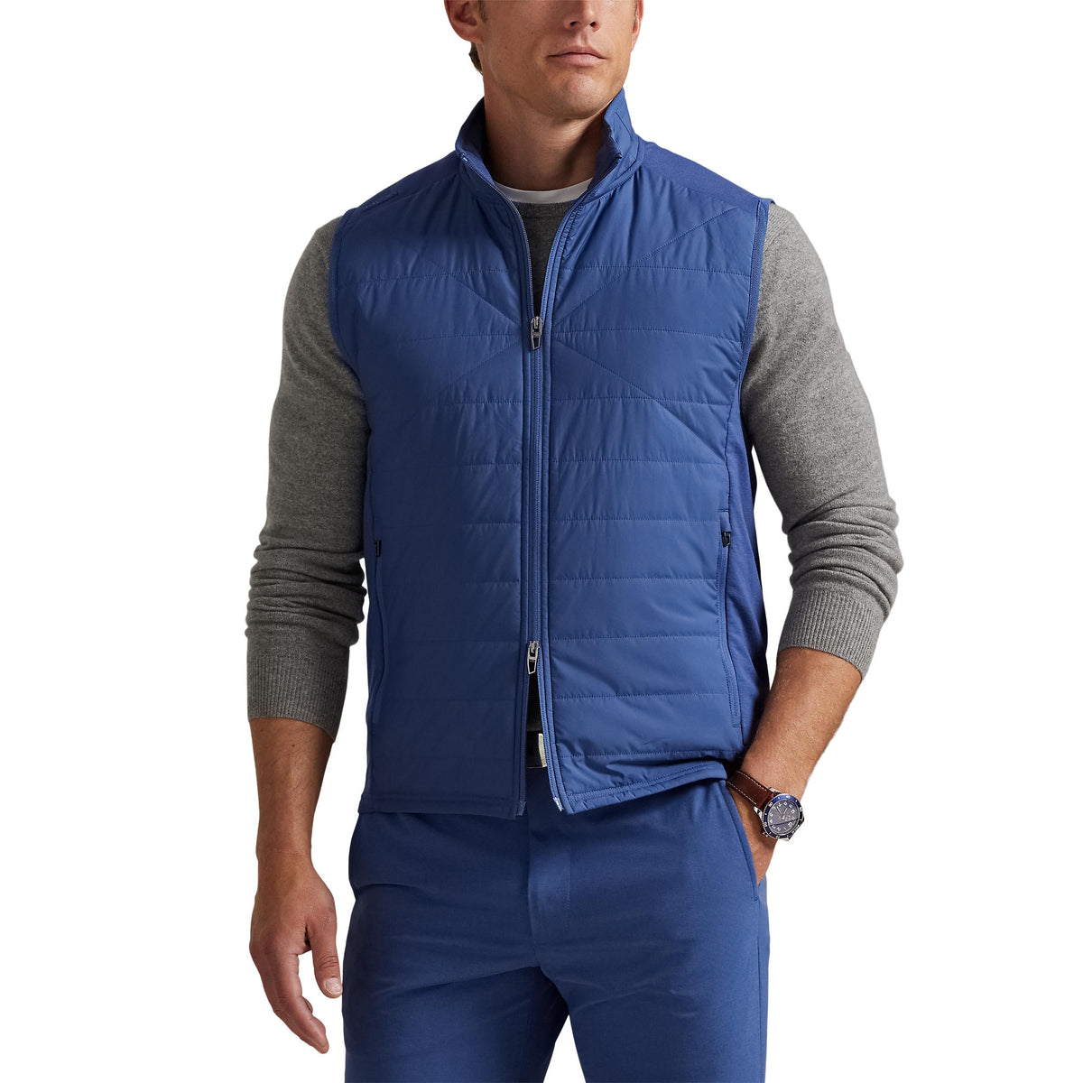Rlx Ralph Lauren Performance Wolle Full Reißverschluss Golfweste - Old Royal