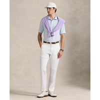 RLX Ralph Lauren Printed Lightweight Airflow Golf Polo Shirt - Office Blue Square Key