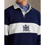 RLX Ralph Lauren Classic Fit Doppelknit Tech Kragenpullover - Raffinierte Marine/Keramik Weiß