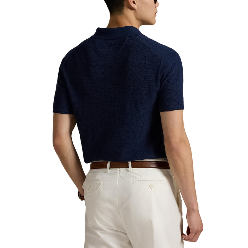 RLX Ralph Lauren Kurzarm Baumwollmischtaste Down Hemd - Raffinierte Marine