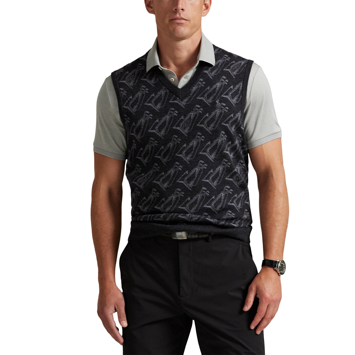 Rlx Ralph Lauren Merino Coolmax Golf Pullover - Grau Multi