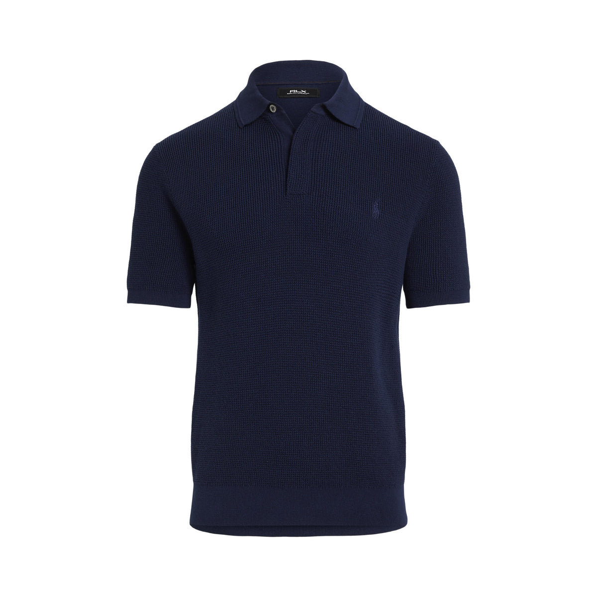 RLX Ralph Lauren Cotton Coolmax Strick -Golf Polo -Hemd - raffinierte Marine