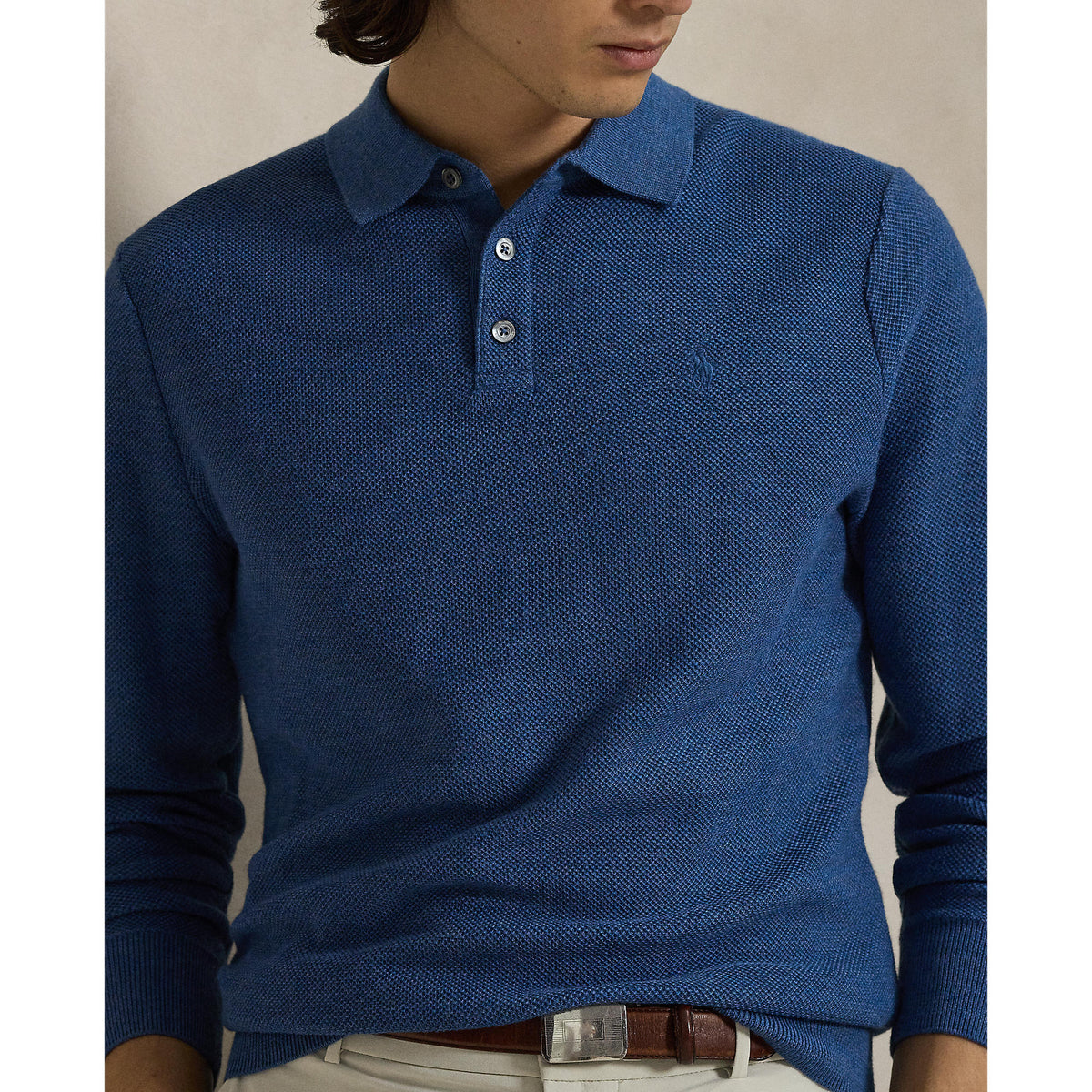 RLX Ralph Lauren Performance Polo -Kragen -Golfpullover - Tide Pool Blue Heather