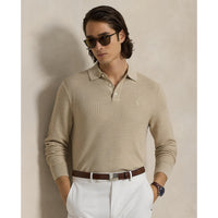 RLX Ralph Lauren Performance Polo -Kragen -Golfpullover - Ecru Tan Heather