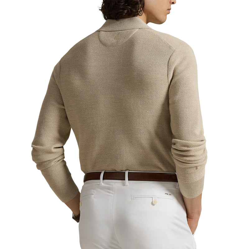 RLX Ralph Lauren Performance Polo -Kragen -Golfpullover - Ecru Tan Heather