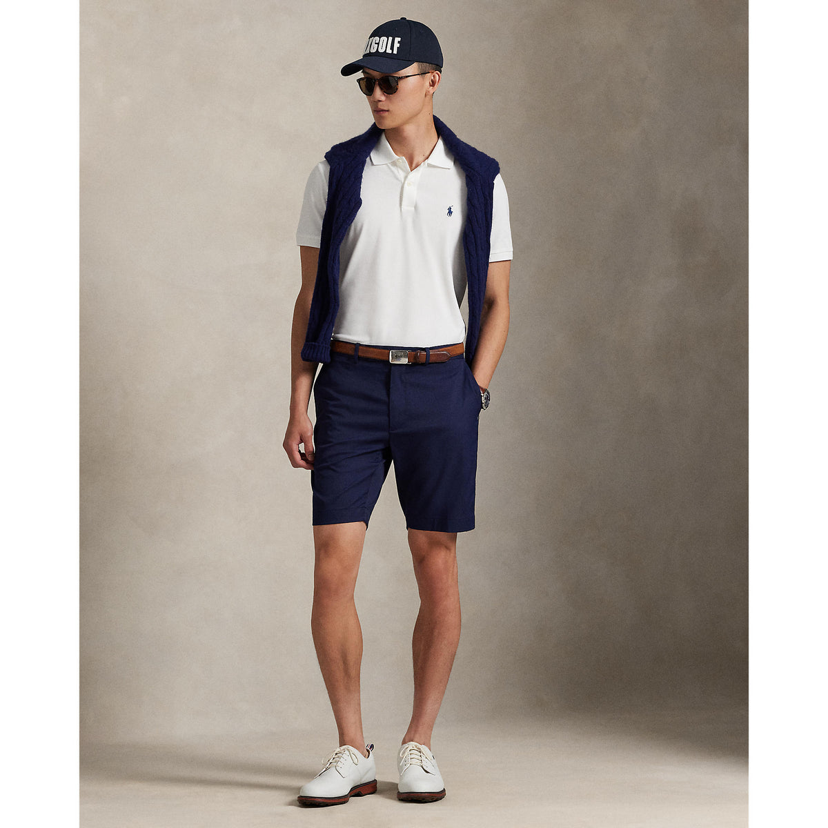 RLX Polo Performance Ralph Lauren Performance Stretch Mesh Golf Polo -Hemd - Keramik Weiß