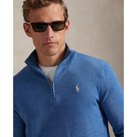 Rlx Ralph Lauren Baumwollmischung 1/4 Zip Golf Pullover - Tide Pool Blue Heather