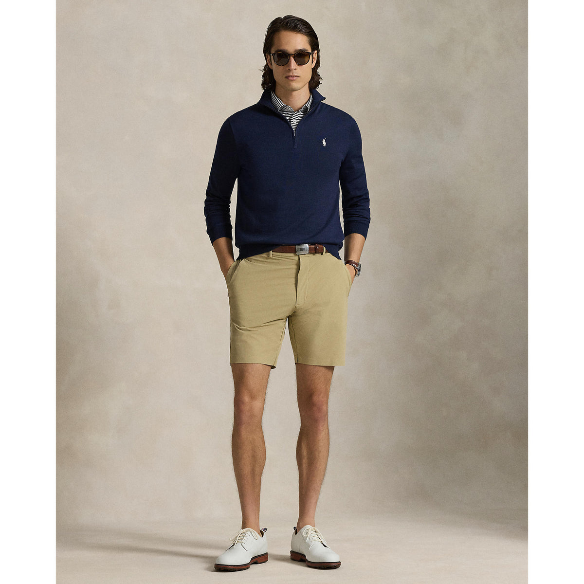 RLX Ralph Lauren Baumwollmischung 1/4 Reißverschlussgolfpullover - Raffinierte Marine