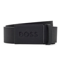 BOSS Plaque Icon Buckle Golf Belt - Black