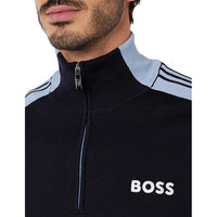 Boss Zolkar Farbblock 1/4 Zip Pullover - Marine