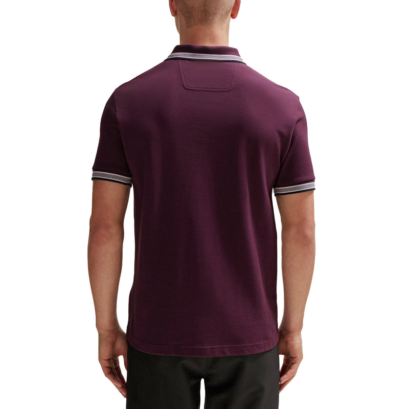 Boss Paddy Cotton Pique Polo - dunkelrot
