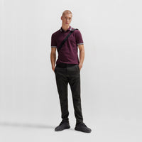 Boss Paddy Cotton Pique Polo - dunkelrot
