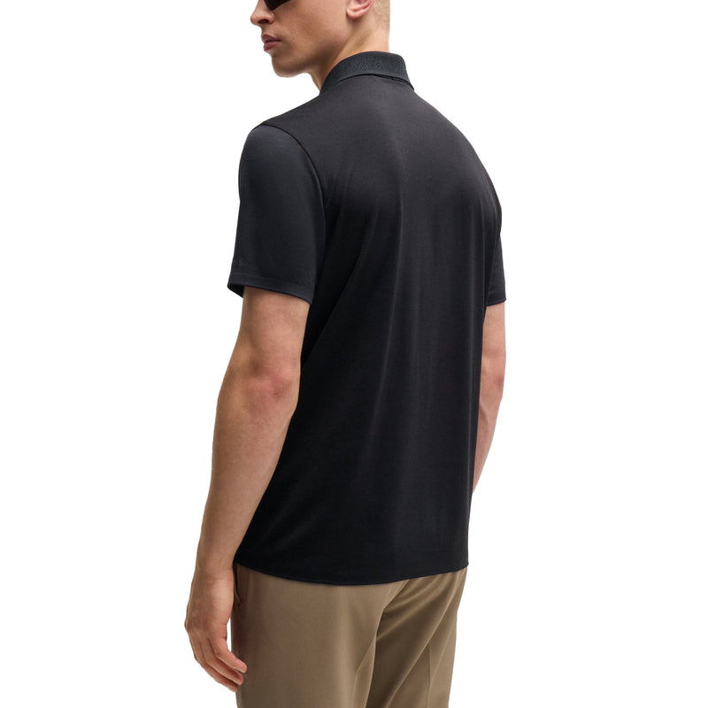 Boss Paddytech Stretch Jersey Polo Golfhemd - schwarz