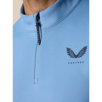 Castore Club Classic Viertel Zip Golf Pullover - Sky Blue/Mitternacht Marine