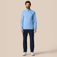 Castore Club Classic Viertel Zip Golf Pullover - Sky Blue/Mitternacht Marine