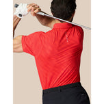 Castore Club Golfball gedrucktes Polo -Golfhemd - Mohn rot/weiß