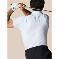 Castore Club Golfball gedrucktes Polo -Golfhemd - Weiß/Mitternacht Marine