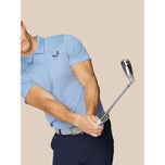 Castore Pinnacle Engineered Strick Polo Golfhemd - Sky Blue/Mitternacht Marine