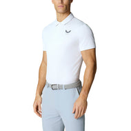 Castore Pinnacle Engineered Strick Polo Golfhemd - Weiß/Mitternacht Marine