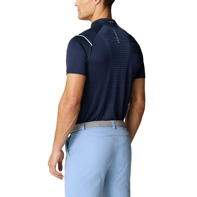 Castore Pinnacle LVS Engineered Strick Polo Golfhemd - Midnight Navy/Weiß