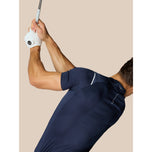Castore Pinnacle LVS Engineered Strick Polo Golfhemd - Midnight Navy/Weiß