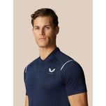 Castore Pinnacle LVS Engineered Strick Polo Golfhemd - Midnight Navy/Weiß