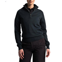 Cross Damen Greta 1/4 Reißverschlussgolf -Strick - Schwarz