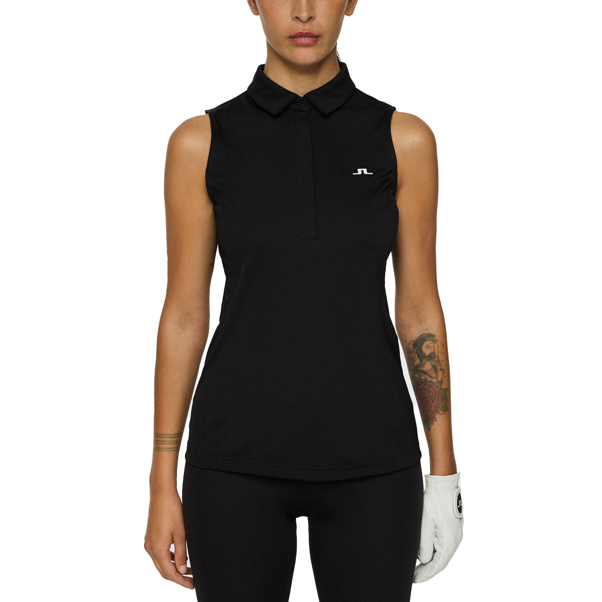 J.Lindeberg Dena ärmellose Golf Polo -Hemd - schwarz
