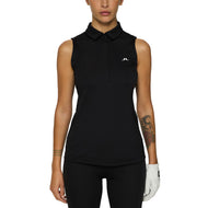 J.Lindeberg Dena ärmellose Golf Polo -Hemd - schwarz