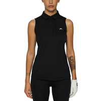 J.Lindeberg Dena ärmellose Golf Polo -Hemd - schwarz