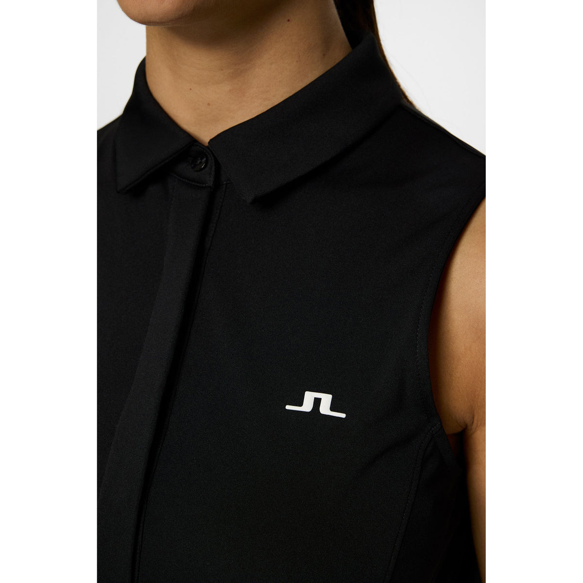 J.Lindeberg Dena ärmellose Golf Polo -Hemd - schwarz