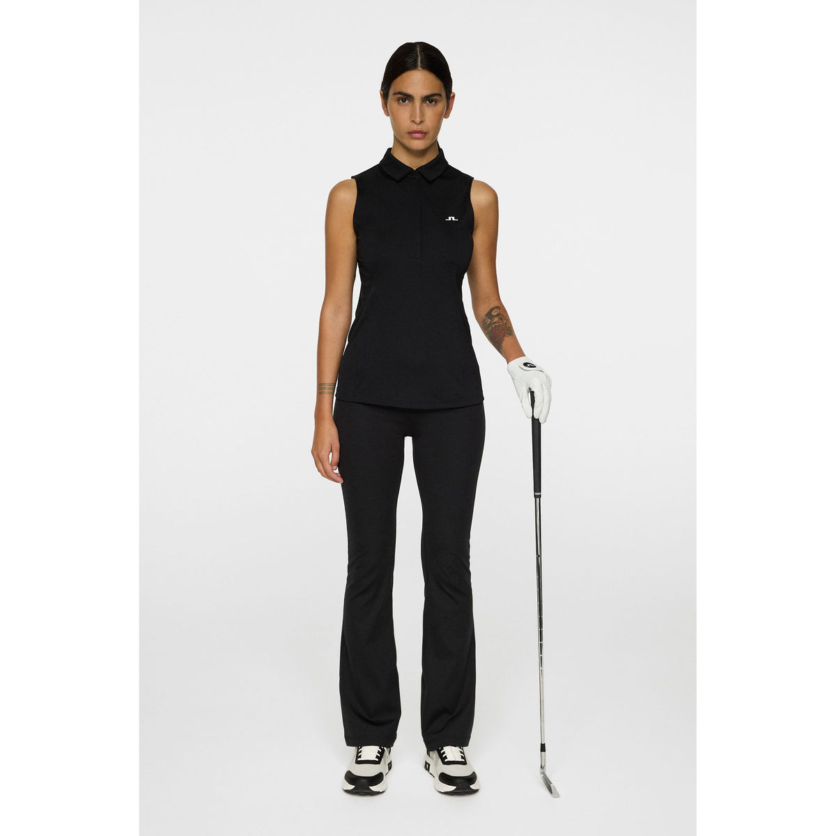 J.Lindeberg Dena ärmellose Golf Polo -Hemd - schwarz