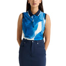 Rohnisch Damen Deni ärmellose Golf Polo -Hemd - Blue Aquarelle