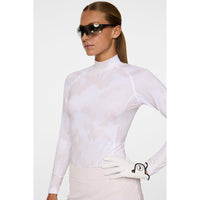 J. Lindeberg Women's Ella Print Kompression Golfhemd - Warp Grey Lilac
