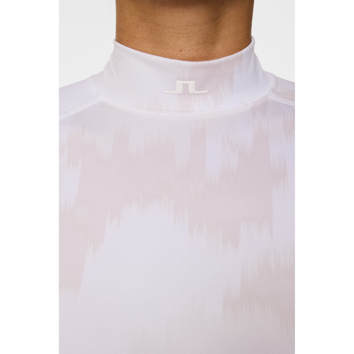 J. Lindeberg Women's Ella Print Kompression Golfhemd - Warp Grey Lilac