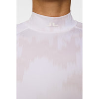 J. Lindeberg Women's Ella Print Kompression Golfhemd - Warp Grey Lilac